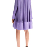 SHORT PLEATED DRESS WITH RUFFLES