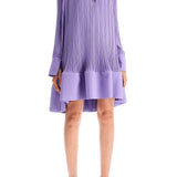 SHORT PLEATED DRESS WITH RUFFLES