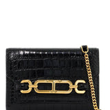 "EMBOSSED CROCODILE LEATHER MINI CLUTCH