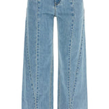 LOOSE CUT-OUT WAIST JEANS WITH