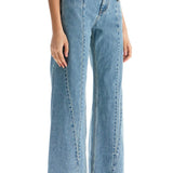 LOOSE CUT-OUT WAIST JEANS WITH