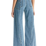 LOOSE CUT-OUT WAIST JEANS WITH