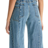 LOOSE CUT-OUT WAIST JEANS WITH