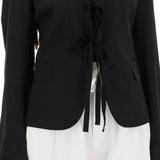 SINGLE-BREASTED BLAZER WITH ROUND NECK