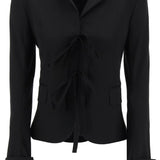 SINGLE-BREASTED BLAZER WITH ROUND NECK