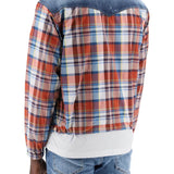 PLAID WESTERN SHIRT WITH DENIM INSERTS