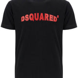 MEN'S BLACK COTTON T-SHIRT WITH RED LOGO