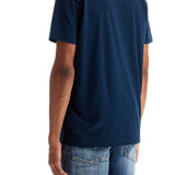 T-SHIRT IN COTONE BLU NAVY CON SCOLLO AMPIO