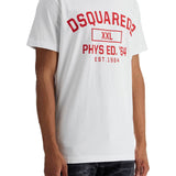 WHITE COTTON T-SHIRT WITH PHYS ED. '64 LOGO