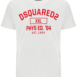 WHITE COTTON T-SHIRT WITH PHYS ED. '64 LOGO