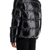 LIGHTWEIGHT BLACK PADDED NYLON JACKET WITH HIGH COLLAR