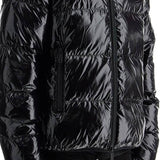 LIGHTWEIGHT BLACK PADDED NYLON JACKET WITH HIGH COLLAR