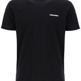 BLACK COTTON T-SHIRT WITH EMBROIDERED LOGO