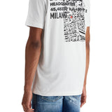 MEN'S WHITE COTTON T-SHIRT WITH EMBROIDERED LOGO