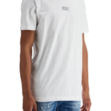 WHITE COTTON T-SHIRT WITH EMBROIDERED LOGO