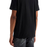 BLACK COTTON T-SHIRT WITH EMBROIDERED LOGO