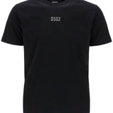 BLACK COTTON T-SHIRT WITH EMBROIDERED LOGO