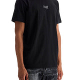 BLACK COTTON T-SHIRT WITH EMBROIDERED LOGO