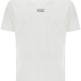 WHITE COTTON T-SHIRT WITH EMBROIDERED LOGO