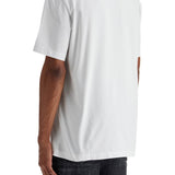 WHITE COTTON T-SHIRT WITH EMBROIDERED LOGO