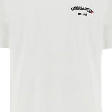 WHITE COTTON T-SHIRT WITH EMBROIDERED LOGO