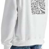 WHITE CREW NECK SWEATSHIRT IN COTTON WITH EMBROIDERED LOGO