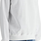 WHITE CREW NECK SWEATSHIRT IN COTTON WITH EMBROIDERED LOGO