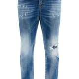 SLIM FIT NAVY BLUE USED EFFECT JEANS