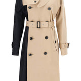 'COLOR BLOCK GABARDINE TRENCH