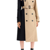 'COLOR BLOCK GABARDINE TRENCH