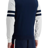 FULL ZIP SWEATSHIRT WITH CONTRASTING SLEEVES