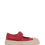 INTENSE CRIMSON CALFSKIN SNEAKERS WITH VELCRO CLOSURE