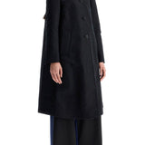 MINIMALIST BLACK COTTON RAINCOAT FOR WOMEN