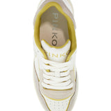 SNEAKERS MANDY 08 IN WHITE LEATHER WITH LIME DETAILS FOR WOMEN