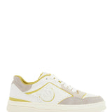 SNEAKERS MANDY 08 IN WHITE LEATHER WITH LIME DETAILS FOR WOMEN