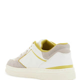 SNEAKERS MANDY 08 IN WHITE LEATHER WITH LIME DETAILS FOR WOMEN