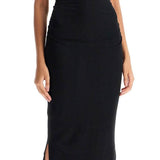 'RIBBED JERSEY MIDI DRESS WITH NINE