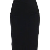 'RIBBED JERSEY MIDI DRESS WITH NINE