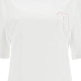 T-SHIRT WITH FRAYED EMBROIDERY