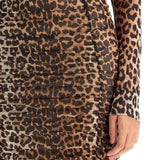 'ANIMAL PRINT MIDI DRESS IN MESH