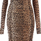 'ANIMAL PRINT MIDI DRESS IN MESH