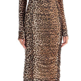 'ANIMAL PRINT MIDI DRESS IN MESH