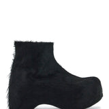 'LONG-HAIRED CHUNKY ANKLE BOOTS