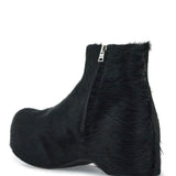 'LONG-HAIRED CHUNKY ANKLE BOOTS