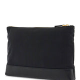 LARGE POUCH WITH GOLD ZIP AND BLACK TRICOLOR STRIPE