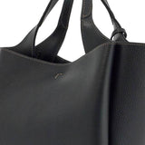 MINI BLACK CALFSKIN HANDBAG WITH 2 HANDLES AND SHOULDER STRAP