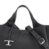 MINI BLACK CALFSKIN HANDBAG WITH 2 HANDLES AND SHOULDER STRAP