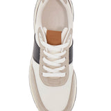 ELEGANT SPORTY SNEAKERS IN WHITE LEATHER AND SUEDE RUNNING MID VOLUME 63K