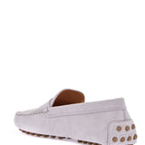 LIGHT GREY SUEDE LEATHER DRIVING MOCCASIN