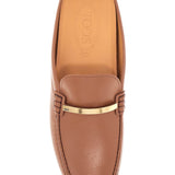 DARK BROWN CALFSKIN SLIP-ON WITH METAL DETAIL